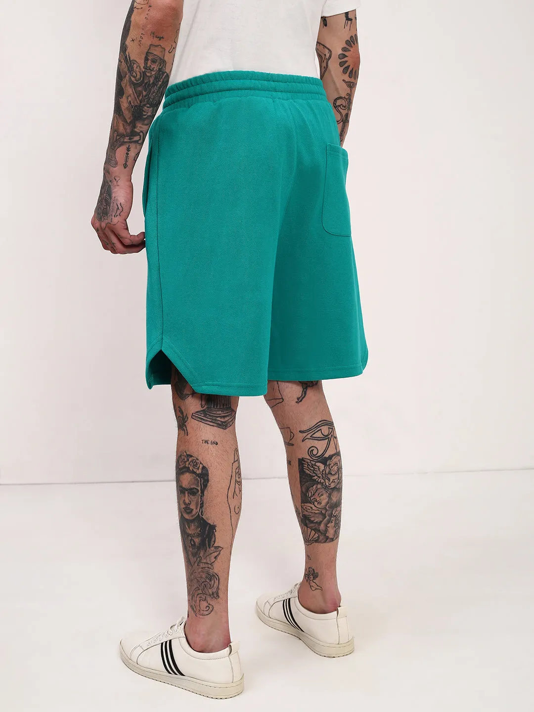 Men's Green Solid Shorts Performance Look food industry