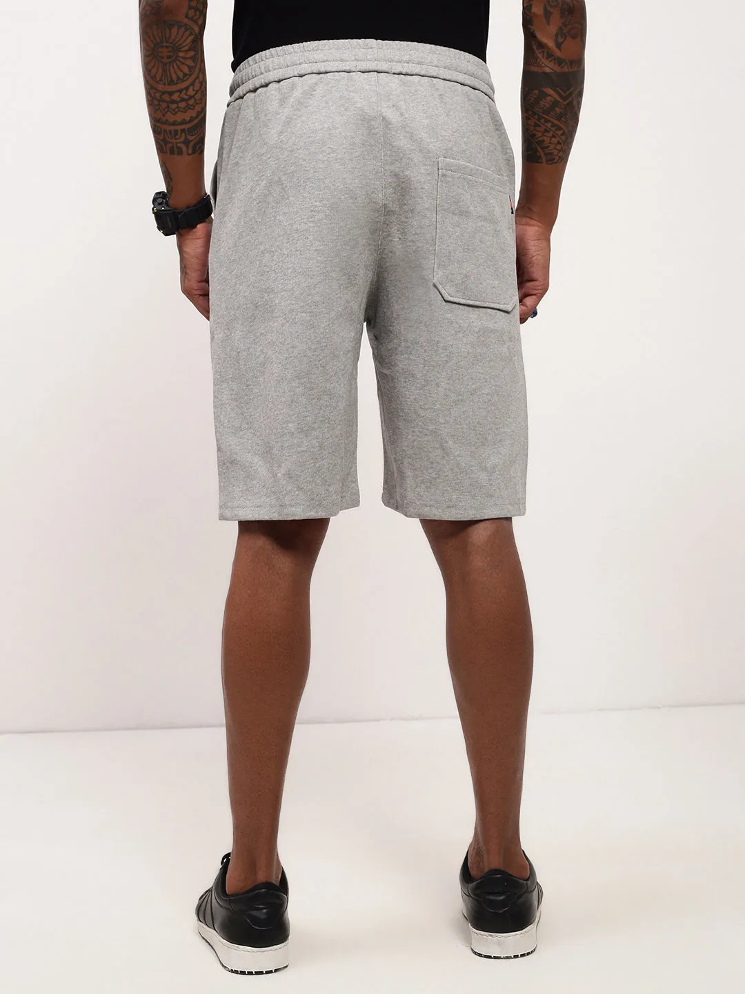 Men's Grey Regular Fit Shorts Sleek Waist stretchy fabric