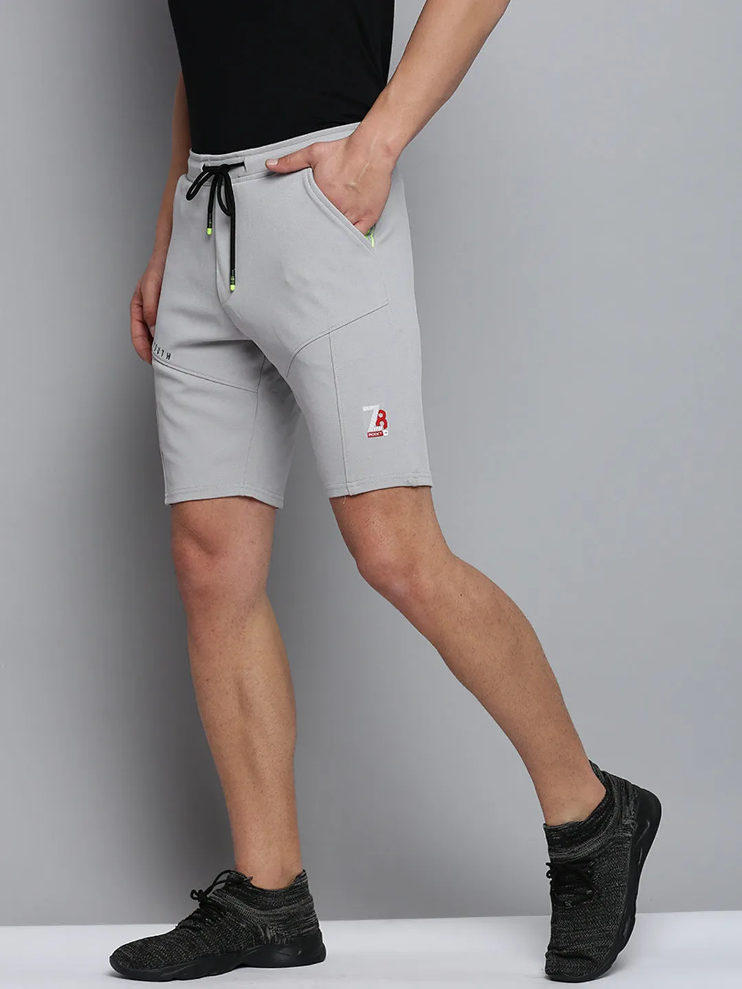 Men's Grey Regular Fit Sports Shorts Casual Clothing Odor Resistant Treatment