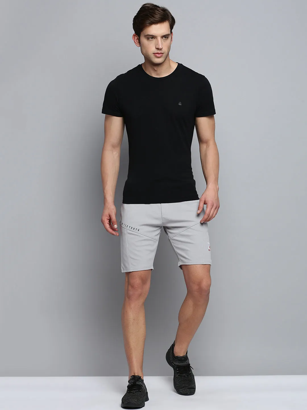 Men's Grey Regular Fit Sports Shorts Sporty Performance