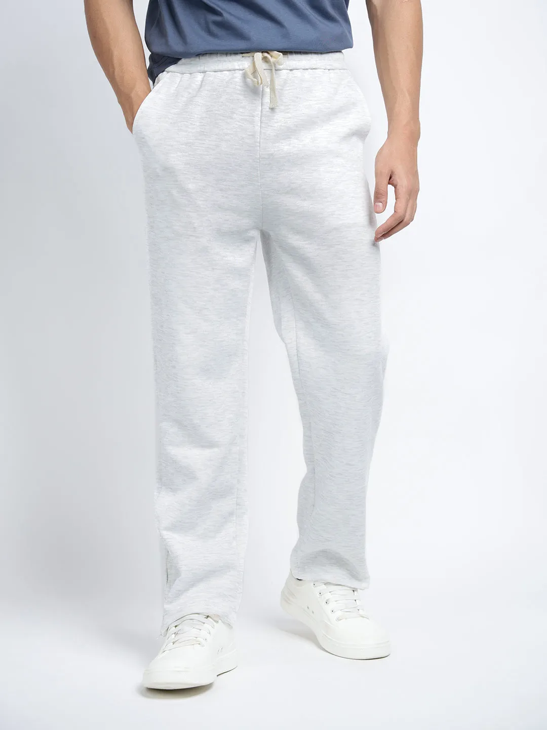 Men's Grey Regular Fit Trousers Basic Utility Travel Ready