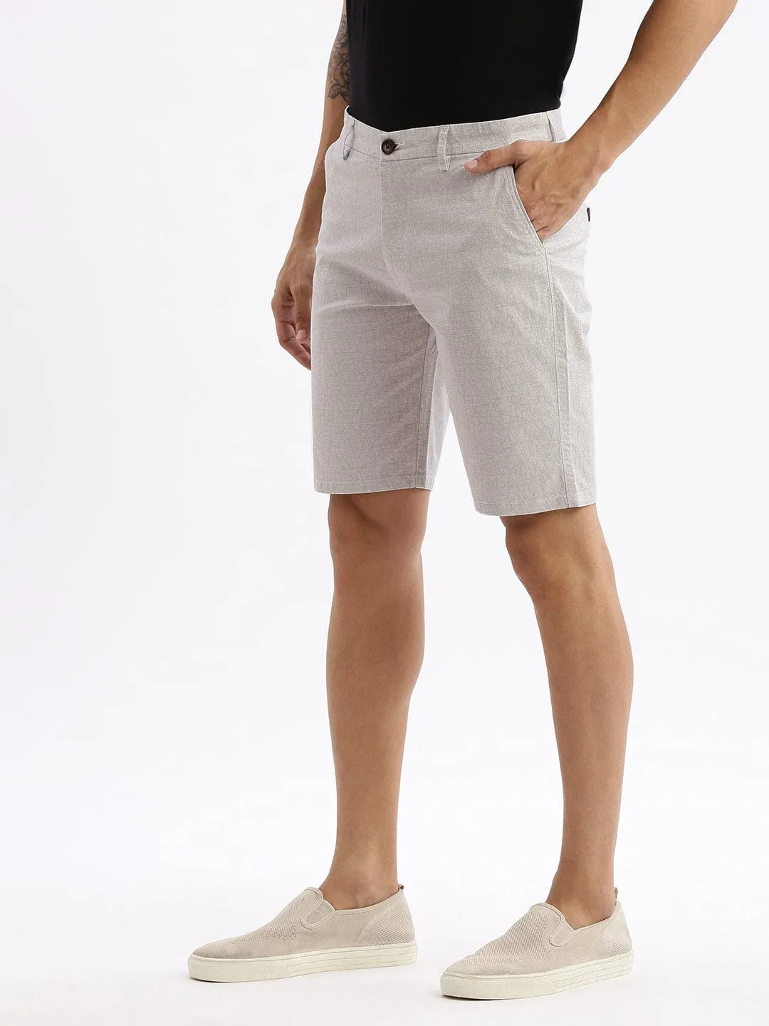 Men's Grey Solid Cotton Shorts Bold colors