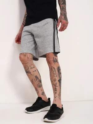 Men's Grey Solid Regular Fit Shorts Casual Comfort