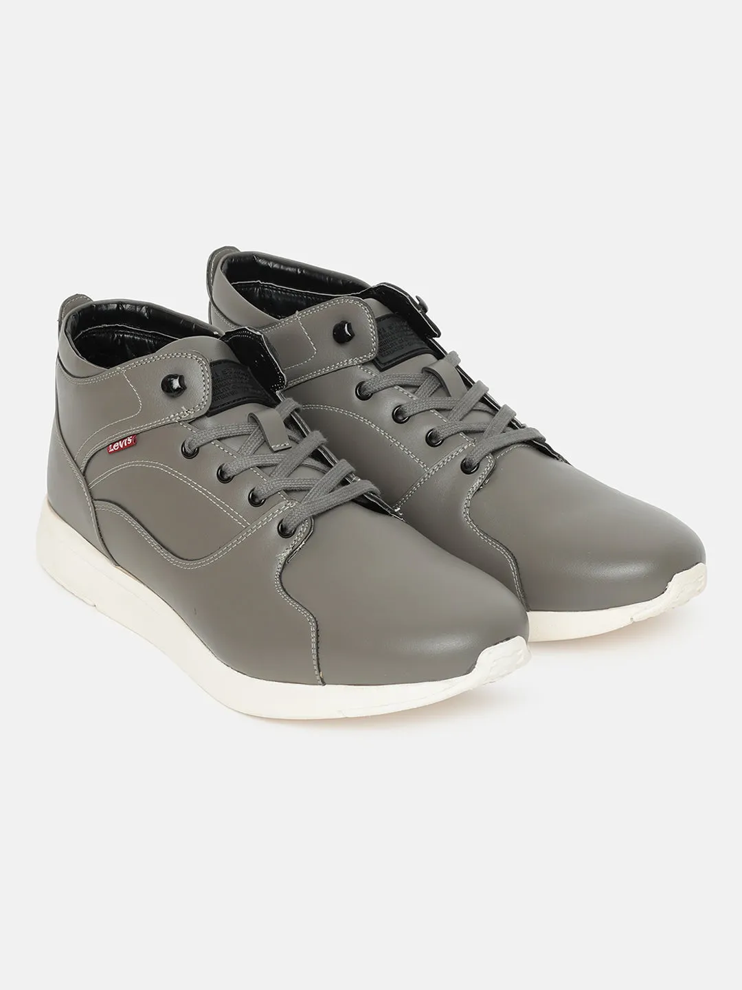 Men's Grey Solid Shoes Stitch Free Construction Peak Mode