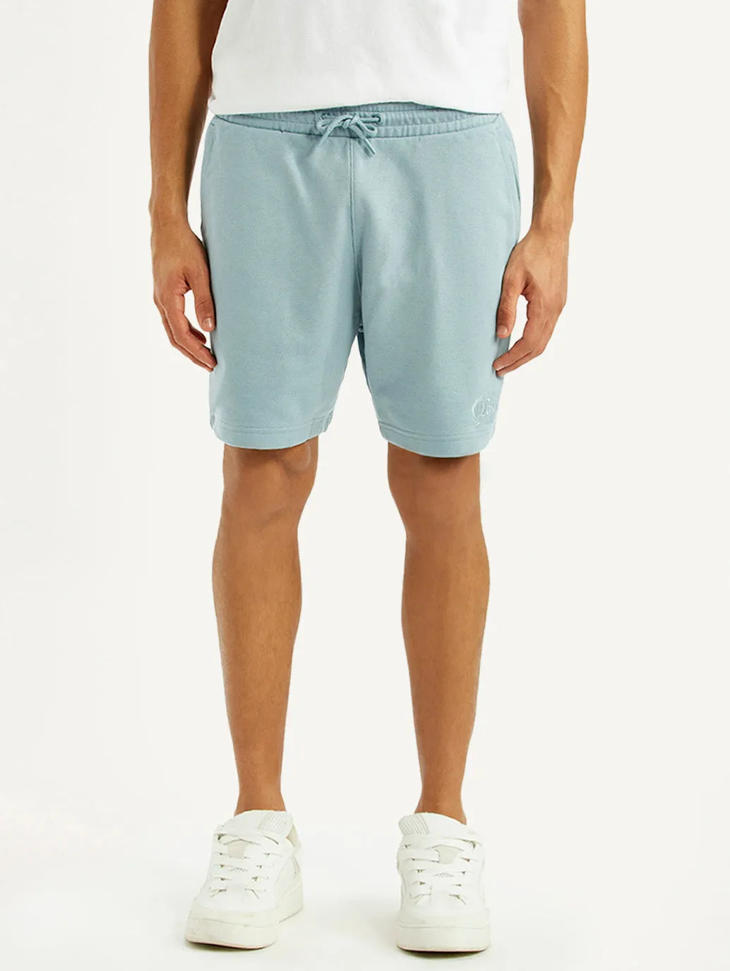 Belt loops Men's Light Blue Regular Fit Shorts