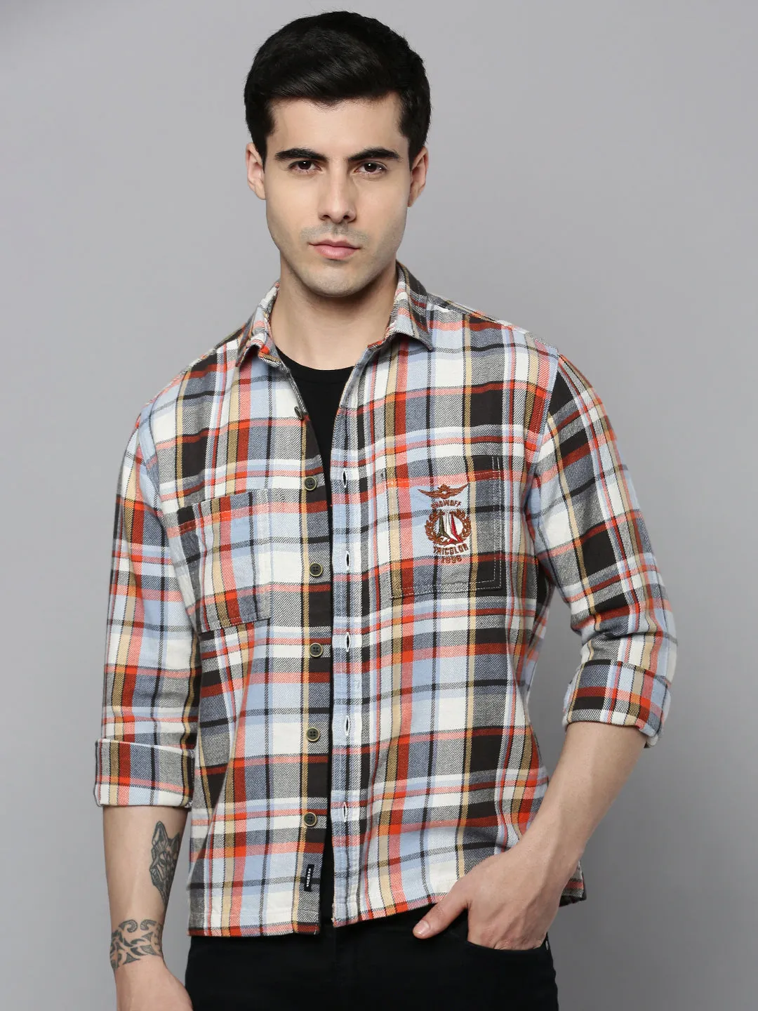 Chill Mode Fit Fun and Relaxed Men's Multi Checked Casual Shacket