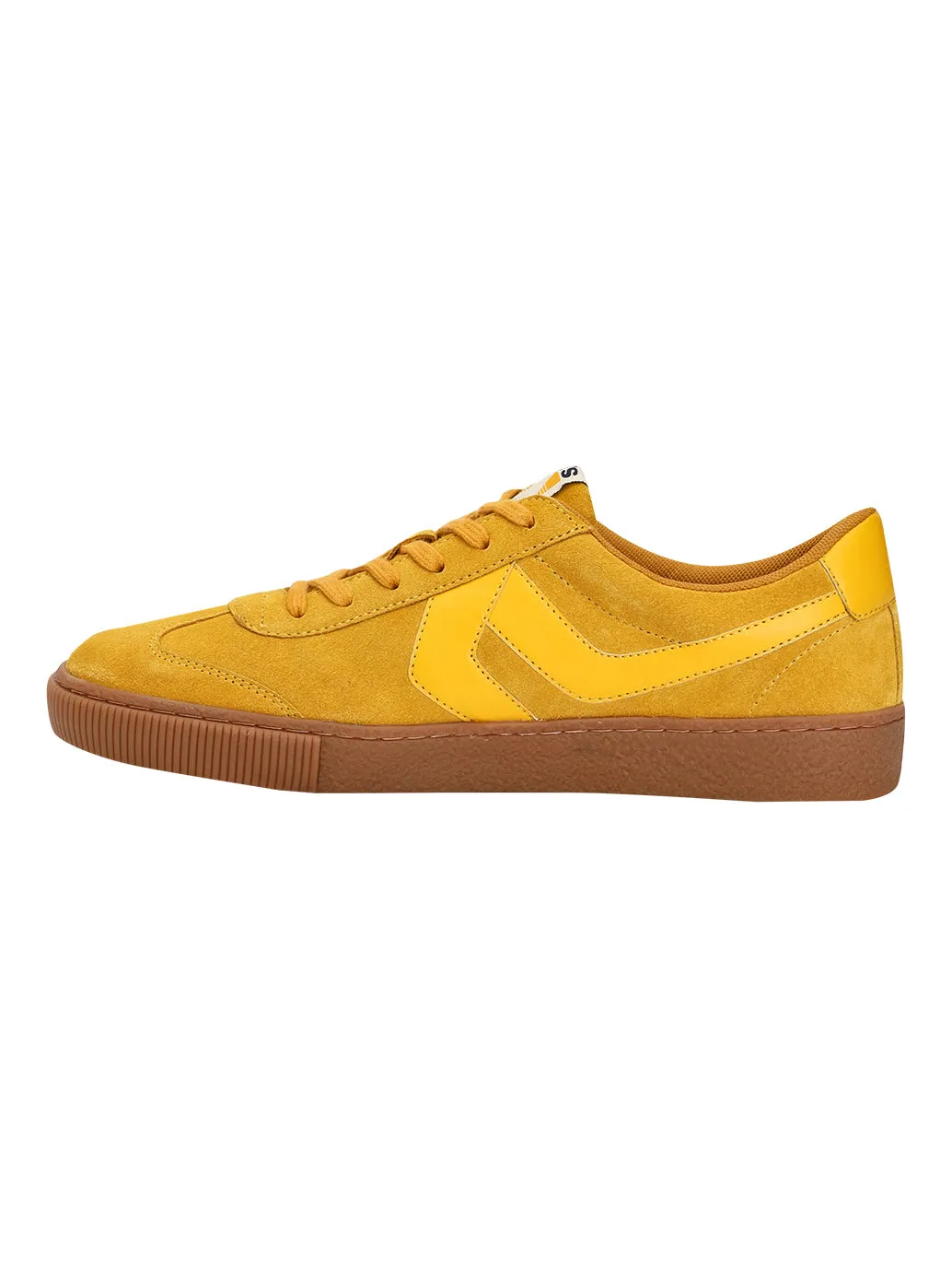 Men's Mustard Solid Sneakers Gold Tone Low Impact Design