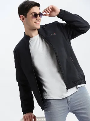 Men's Navy Blue Windcheater Rapid-Dry Bomber Jacket Seasonal Trend