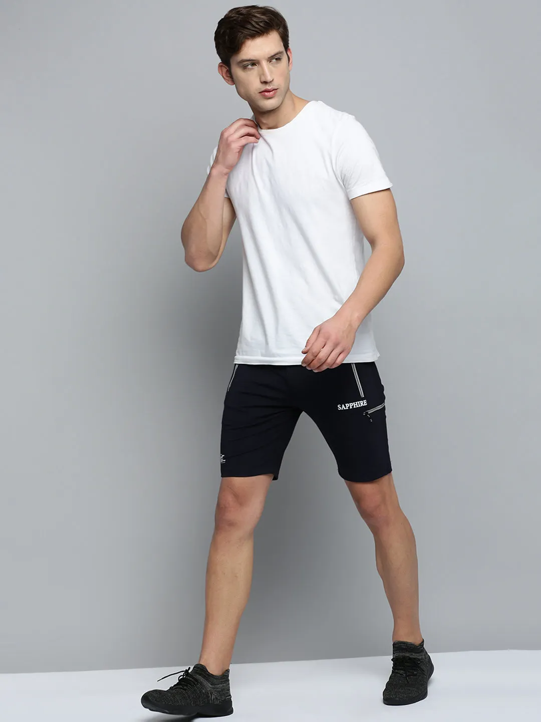 Heat Ready Rough texture Men's Navy Solid Sports Shorts