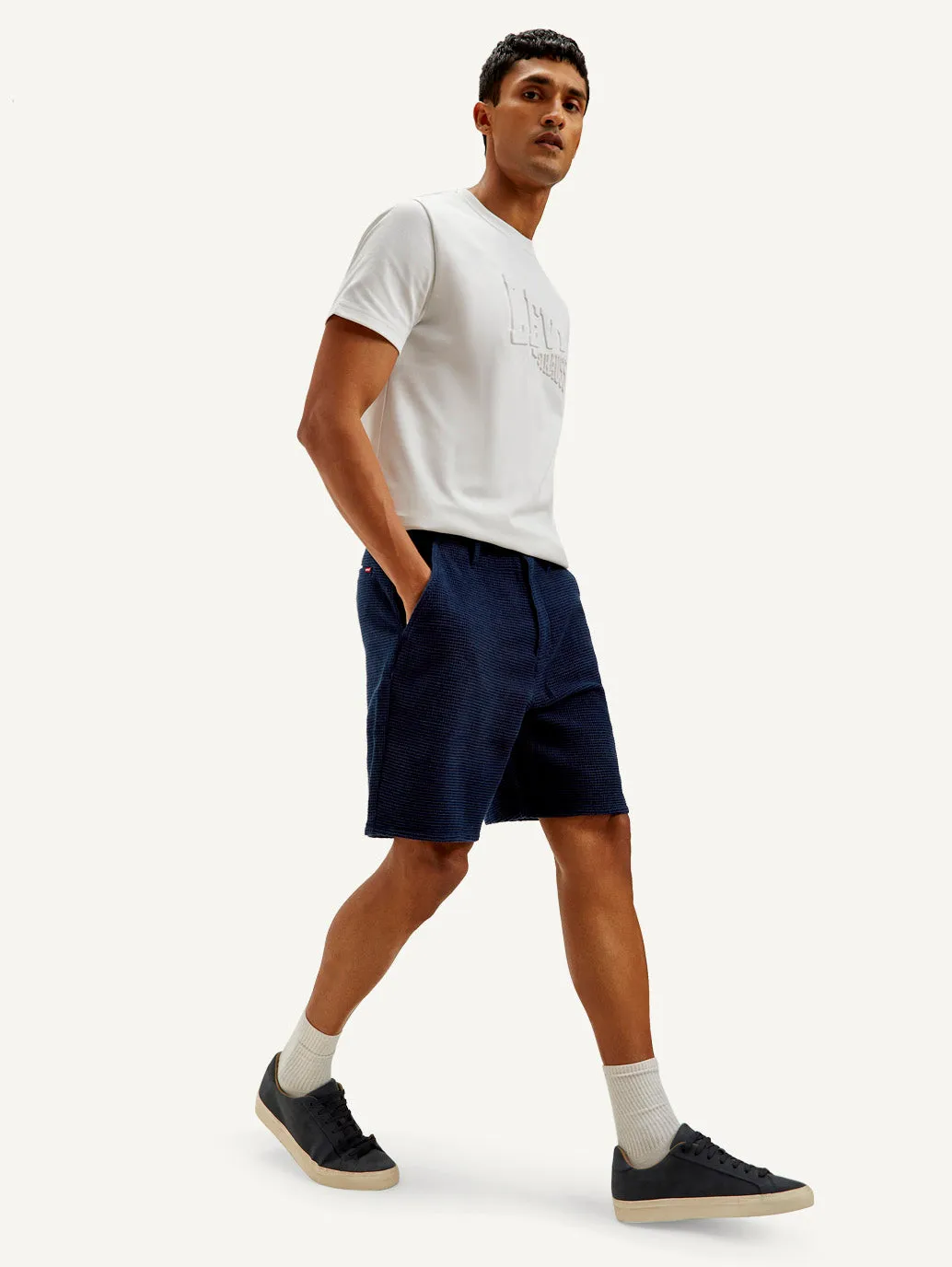 Men's Navy Tapered Shorts Breezy Layer Fit