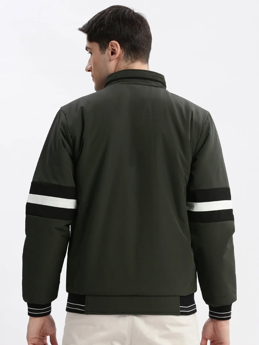 NonRestrictiveFit Men's Olive Rapid-Dry Reversible Bomber Jacket
