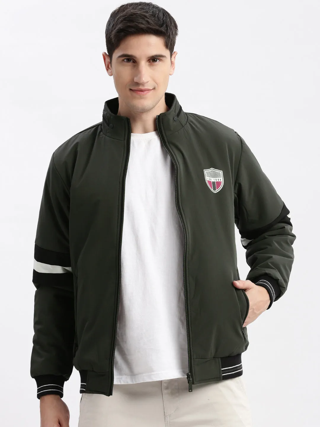 Men's Olive Rapid-Dry Reversible Bomber Jacket OdorResistant Treatment