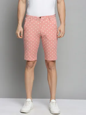 Men's Peach Printed Cotton Chino Shorts Easy Breezy