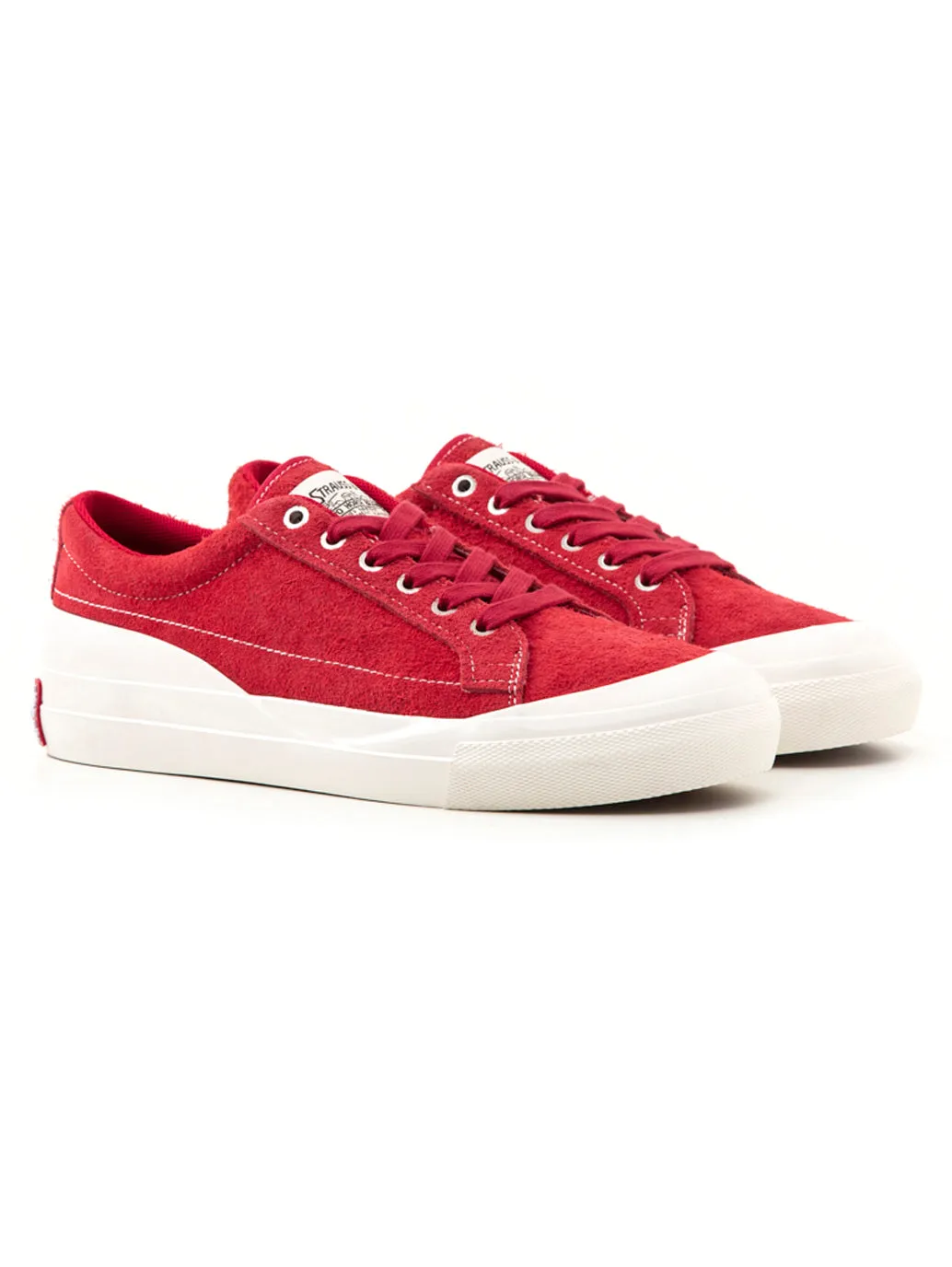 Men's Red & White Low Top Suede Casual Shoes Queen Touch Waterproof Outdoor Travel