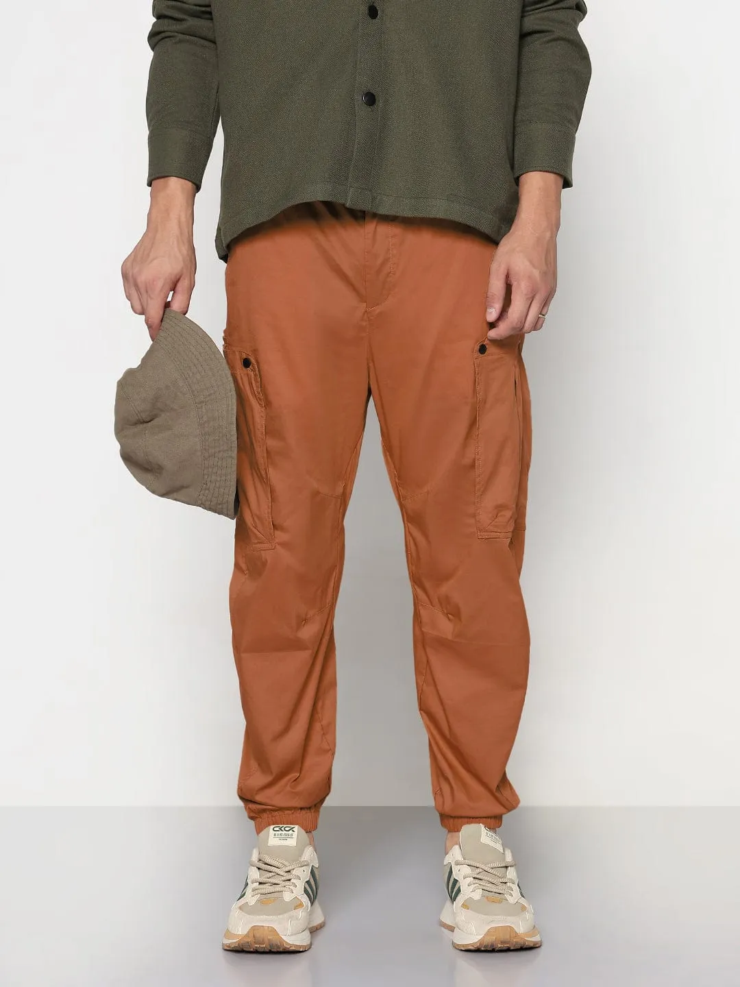 Men's Rust Relaxed Fit Cargos Versatile staple Core Ease