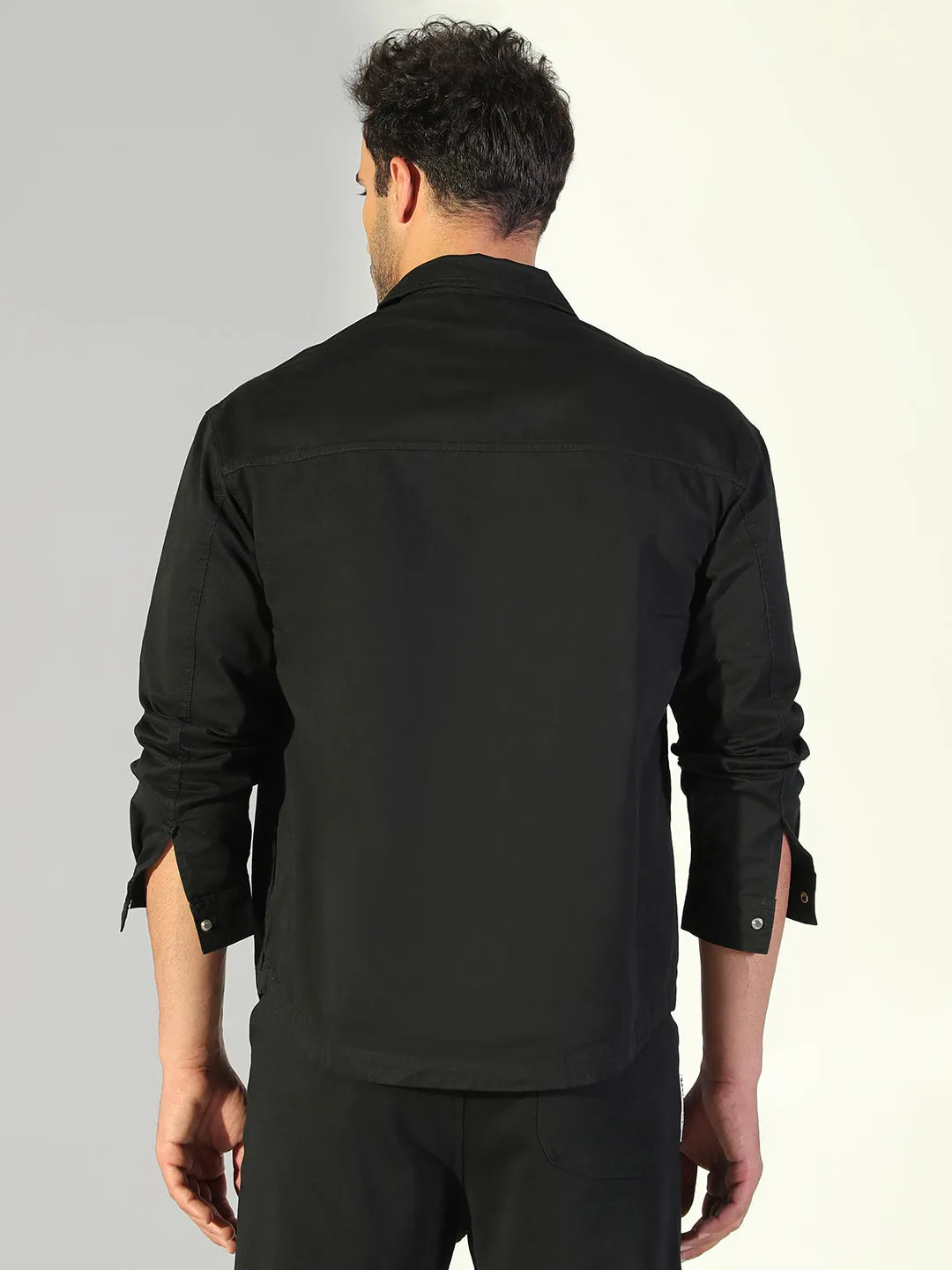 Thermal Regulation Layer Men's Solid Black Shacket