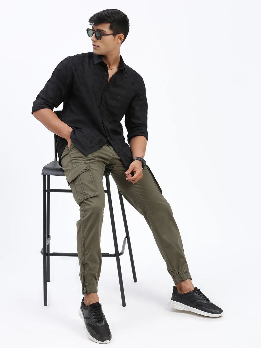 All terrain Men's Solid Green Joggers