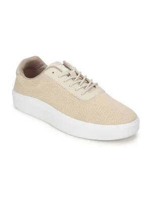Men's Street Beige Casual Shoes Lace Up Style
