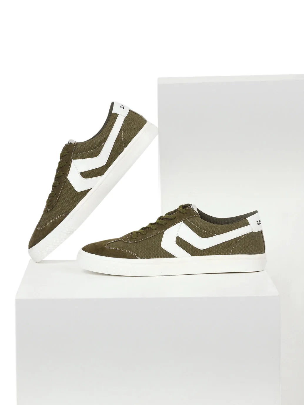 Men's Suede Olive Casual Shoes Shock Absorption Technology Calm Mood