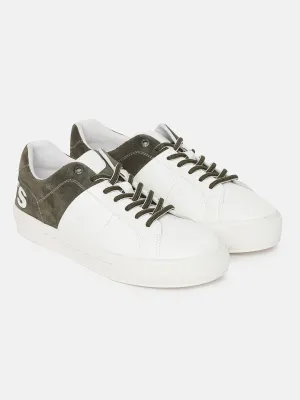 Bounce Edge Men's White And Green Colorblock Shoes