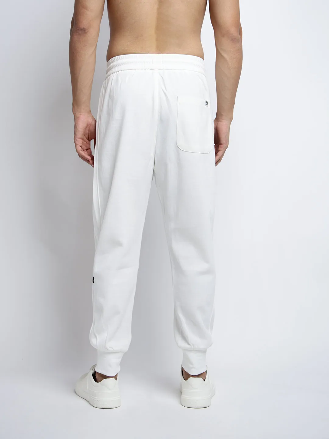 Men's White Relaxed Fit Joggers Lightweight Design Sport Performance