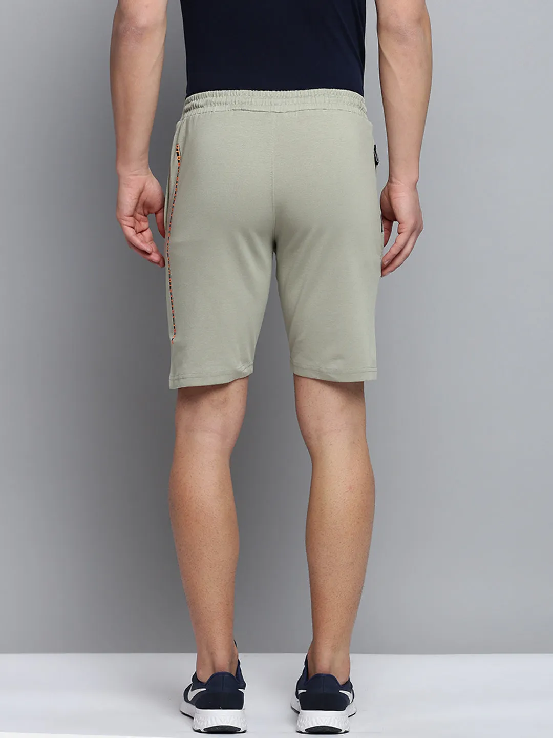 Men's Olive Regular Fit Sports Shorts Roll Up Cuff Design Quick Change Friendly