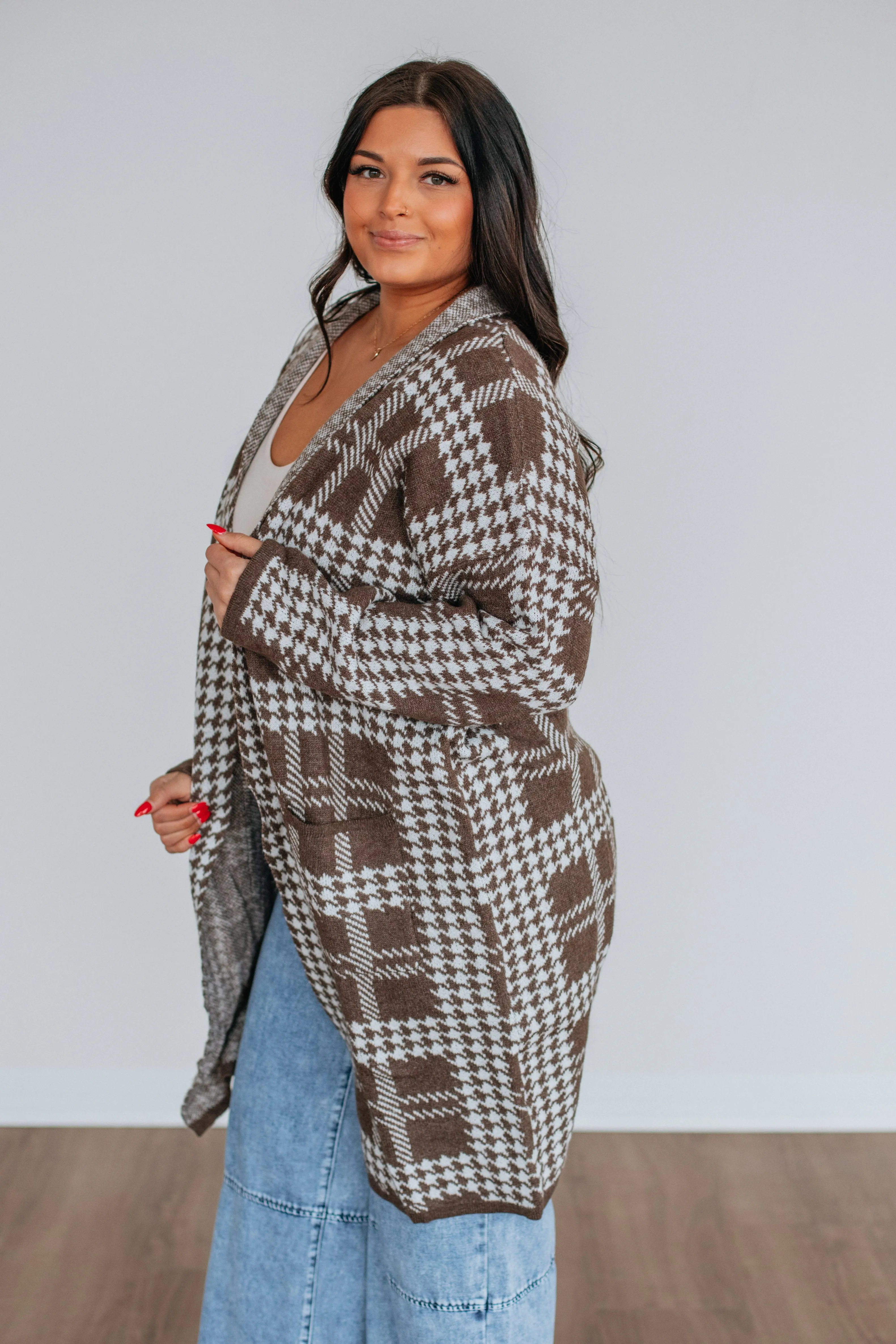 Jaylen Houndstooth Cardigan StaticFree Material