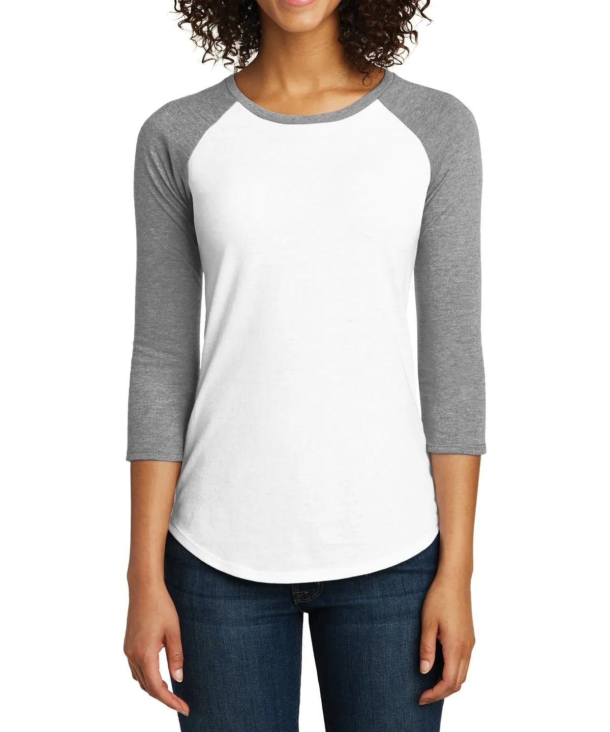 Relaxed fit style JustBlanks Women's Fitted 3/4 Sleeve Raglan Crew Neck T-Shirt