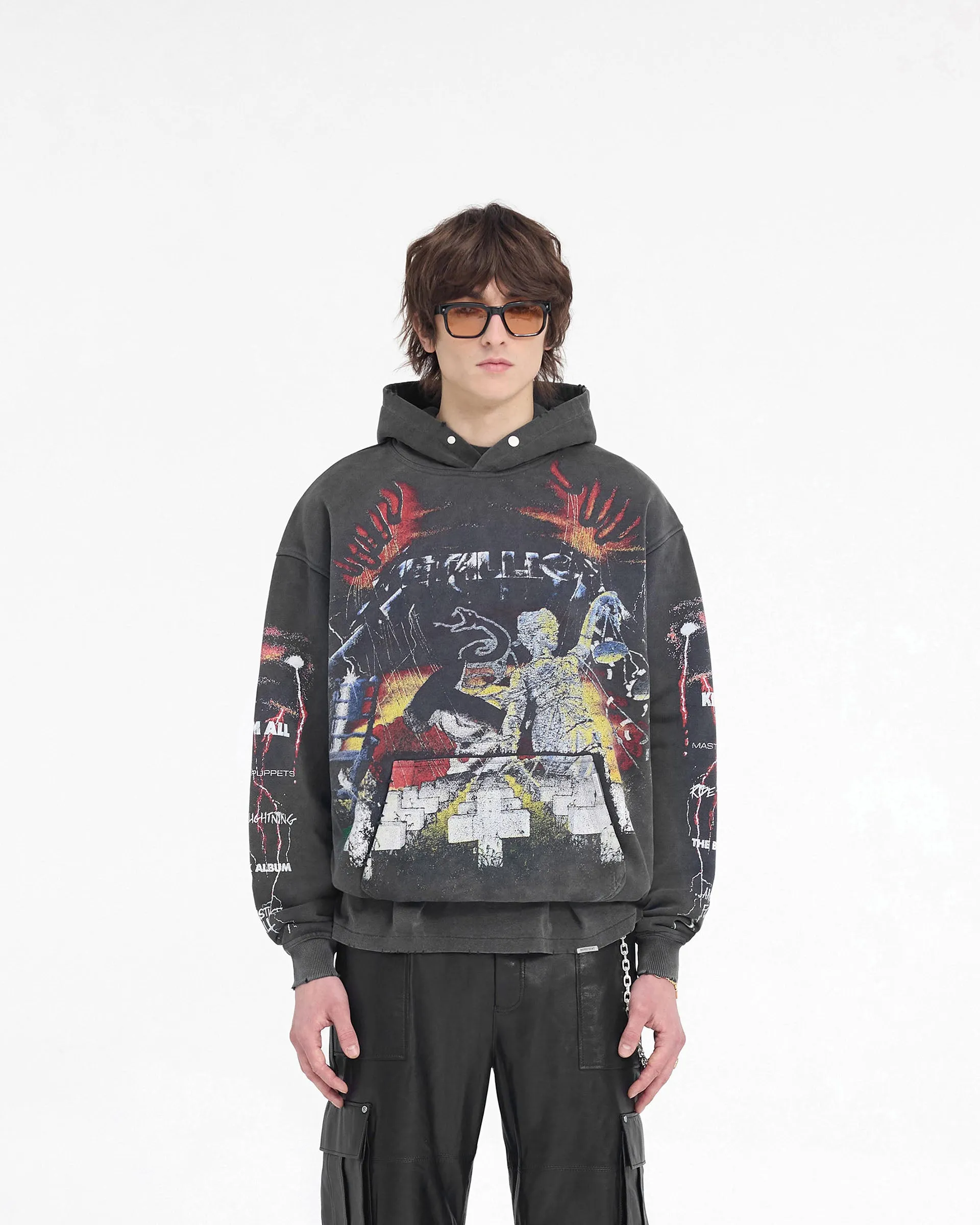 Represent X Metallica Master Of Puppets Hoodie - Vintage Grey jersey simple design