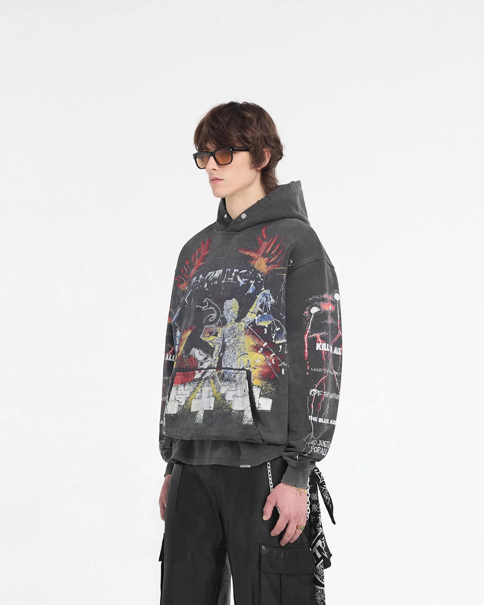 Daily Style Represent X Metallica Master Of Puppets Hoodie - Vintage Grey