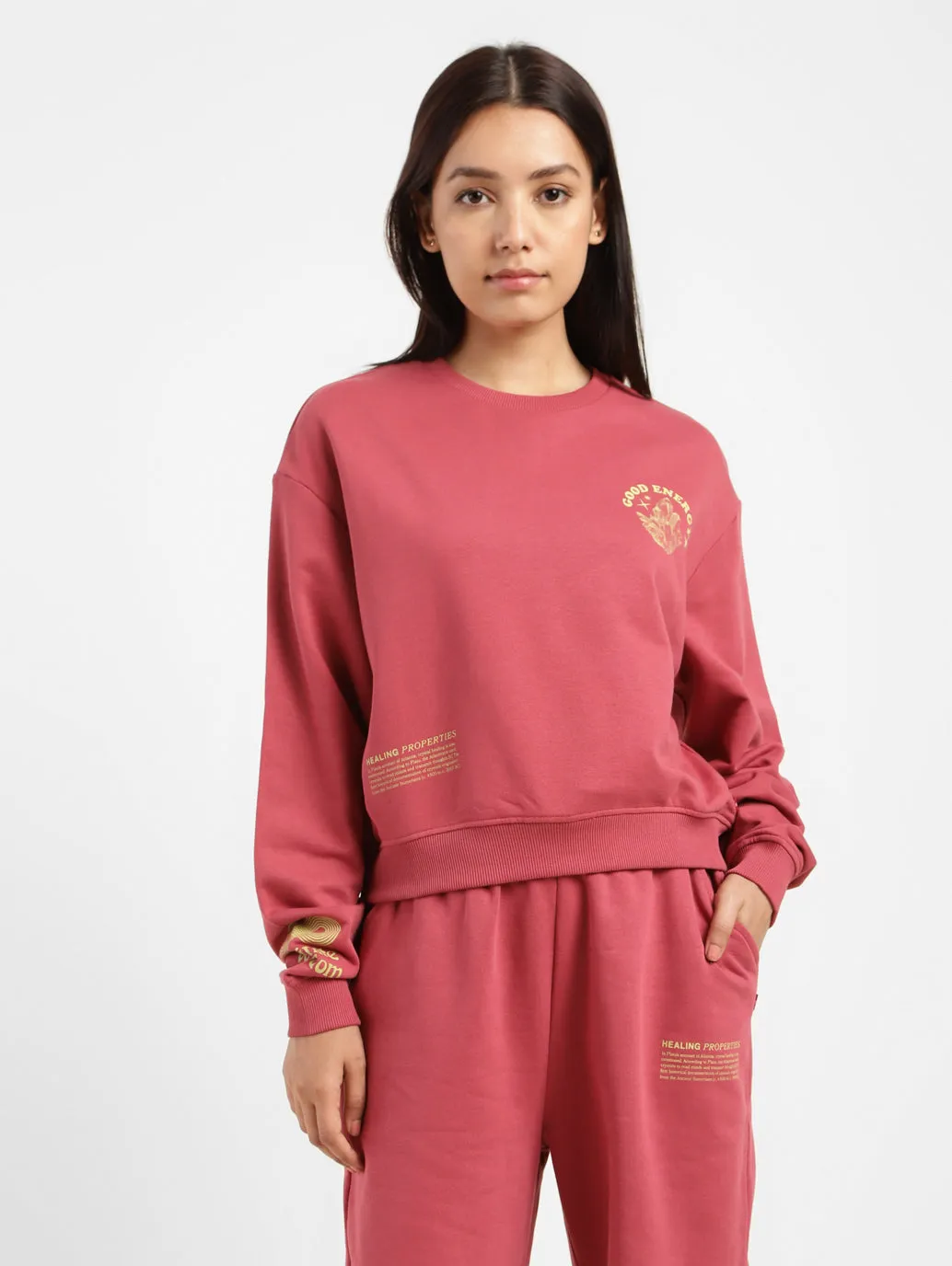 Women's Graphic Print Round Neck Sweatshirt product eyewear protection