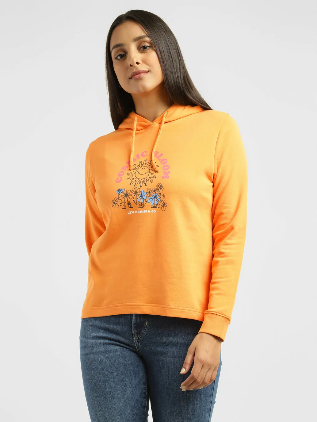 quick-drying Women's Graphic Print Hooded Sweatshirt