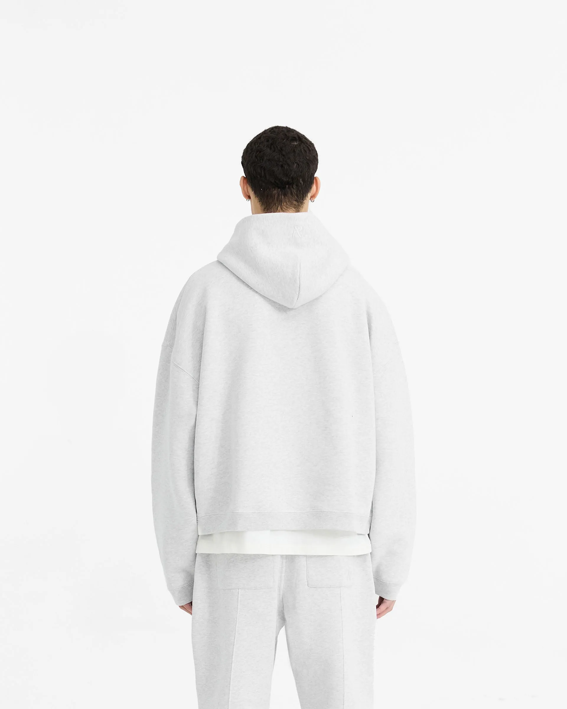 Initial Boxy Hoodie - Ice Grey Marl Urban Essential Removable