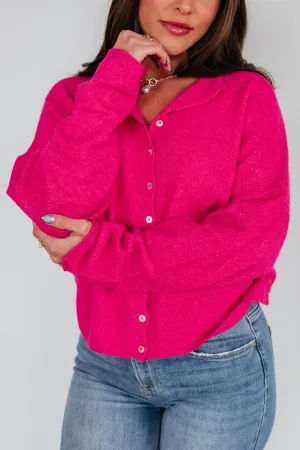Circular Knit Technology Urban Trend Brooke Cardigan - Fuchsia