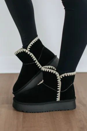 Toe Protection Flexible Fit Frequent Travelers Committed To Cozy Boots - Black