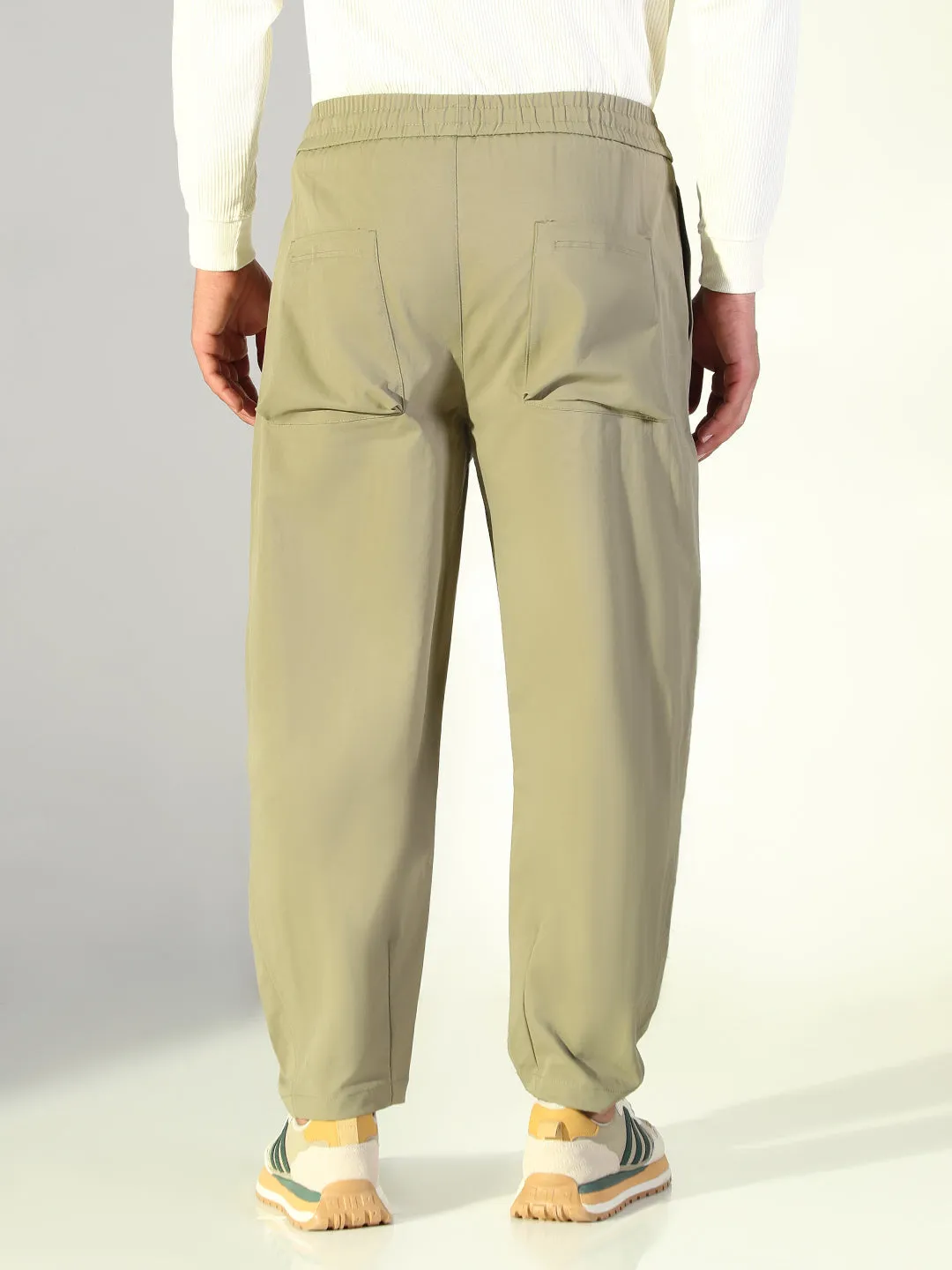 Everyday Comfort Men's Olive Solid Korean Trousers
