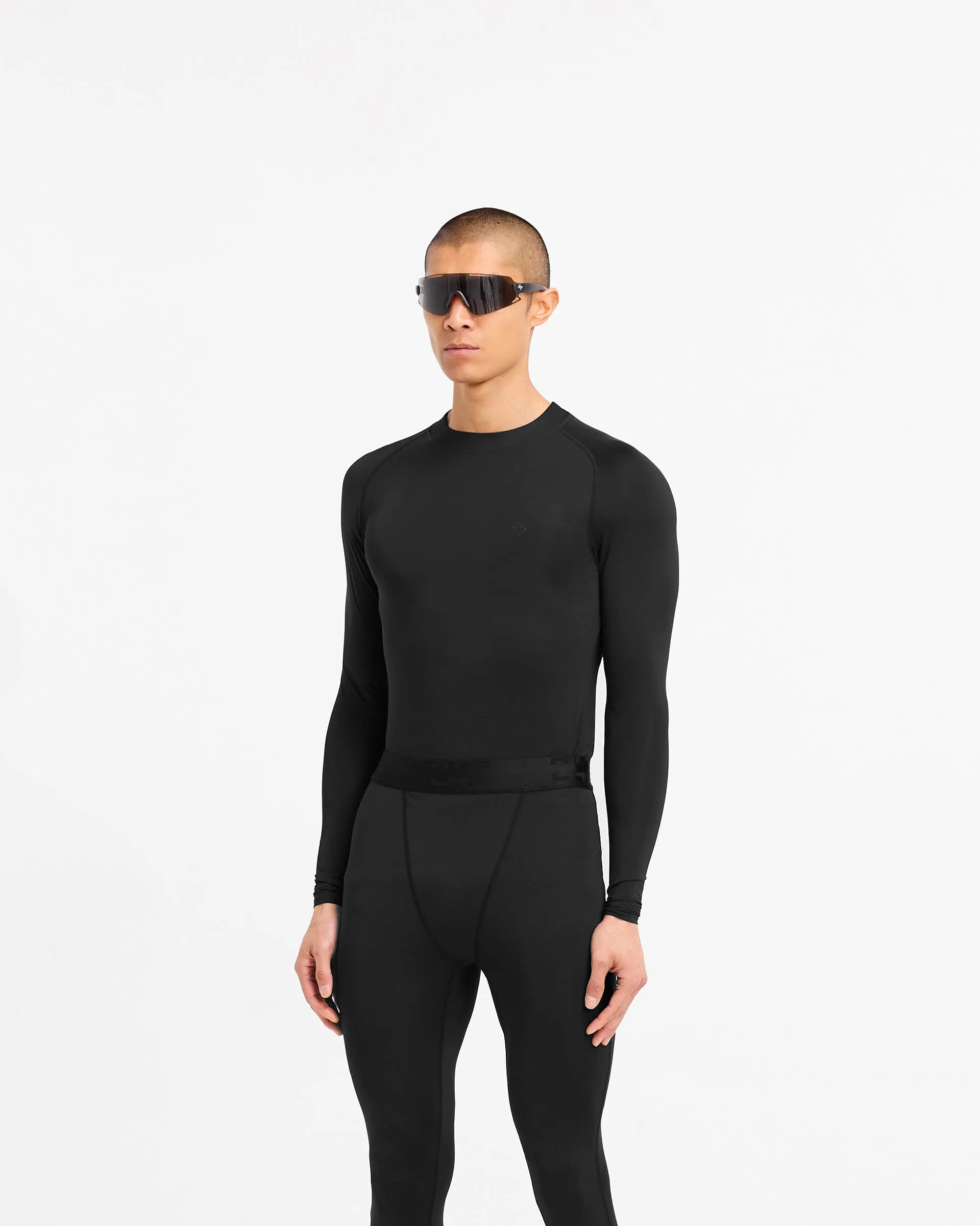 247 Compound Long Sleeve T-Shirt - Black Effortless Look Midweight Knit