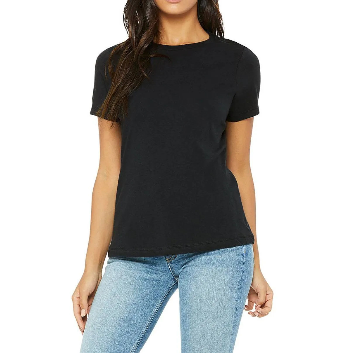 JustBlanks Ladies Relaxed Fit Crew Neck Short Sleeve Cotton T-Shirt Travel Comfort Style