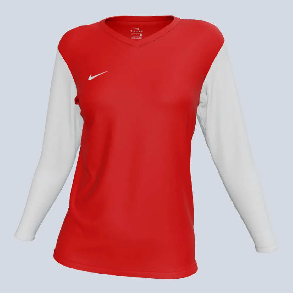 NIKE Women's Dri-Fit LS Tiempo Premier II Jersey Layered Paneling