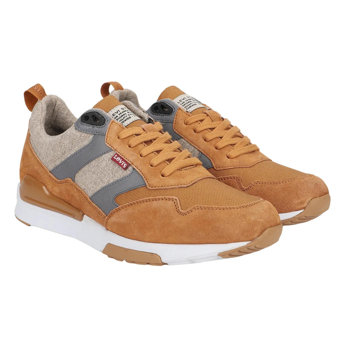 Men's Brown and Grey Colorblock Shoes Love Path Secure Fit Lacing System