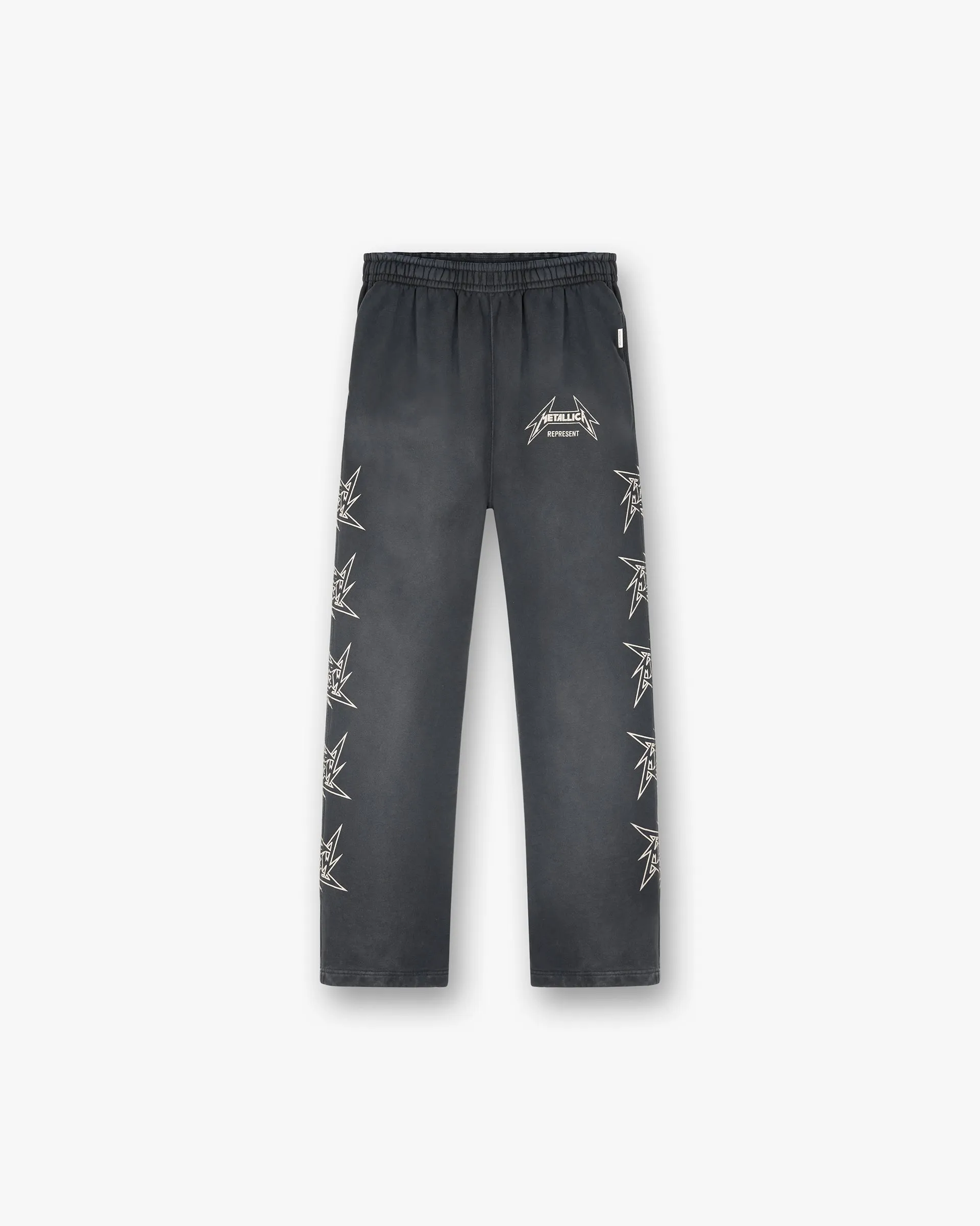 Breathable Lining Comfortable Fit Wear Represent X Metallica Local Crew Sweatpant - Stained Black