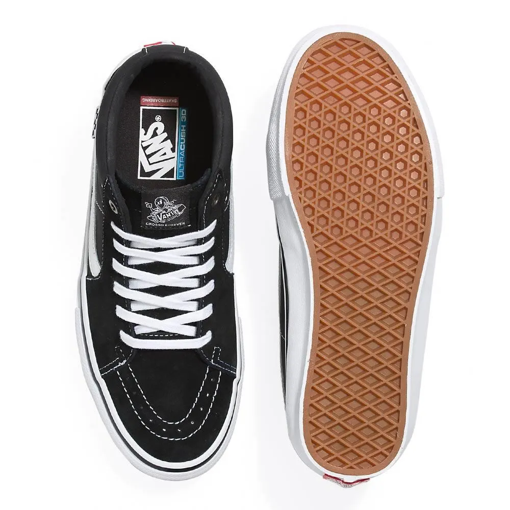Foot Shape Supportive Design Vans Skate Grosso Mid - Black/White