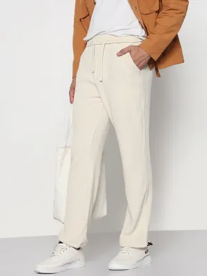 Men's Cream Corduroy Straight Fit Trouser Breathable Wearable