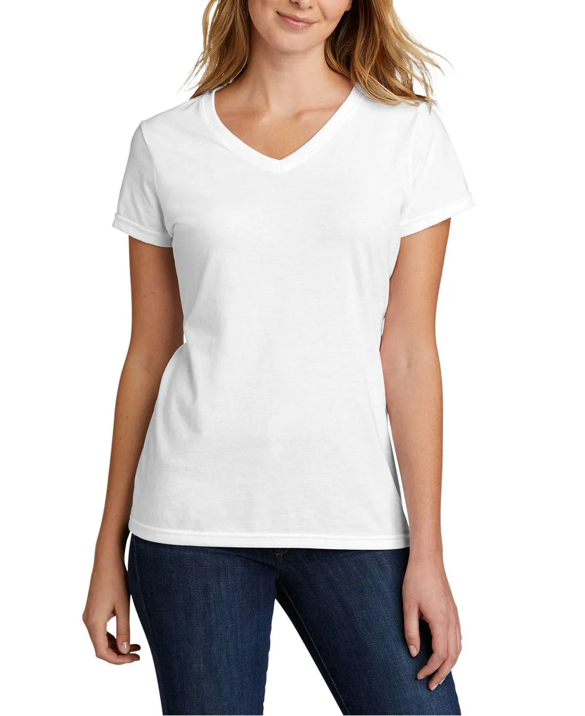 JustBlanks Women's Tri-Blend V-Neck Regular Fit Casual Tee Street Comfort Stylish Wear