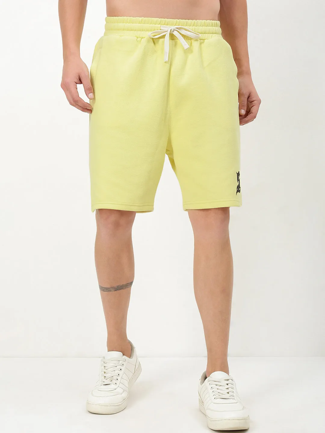 Men's Yellow Solid Shorts Outdoor Days