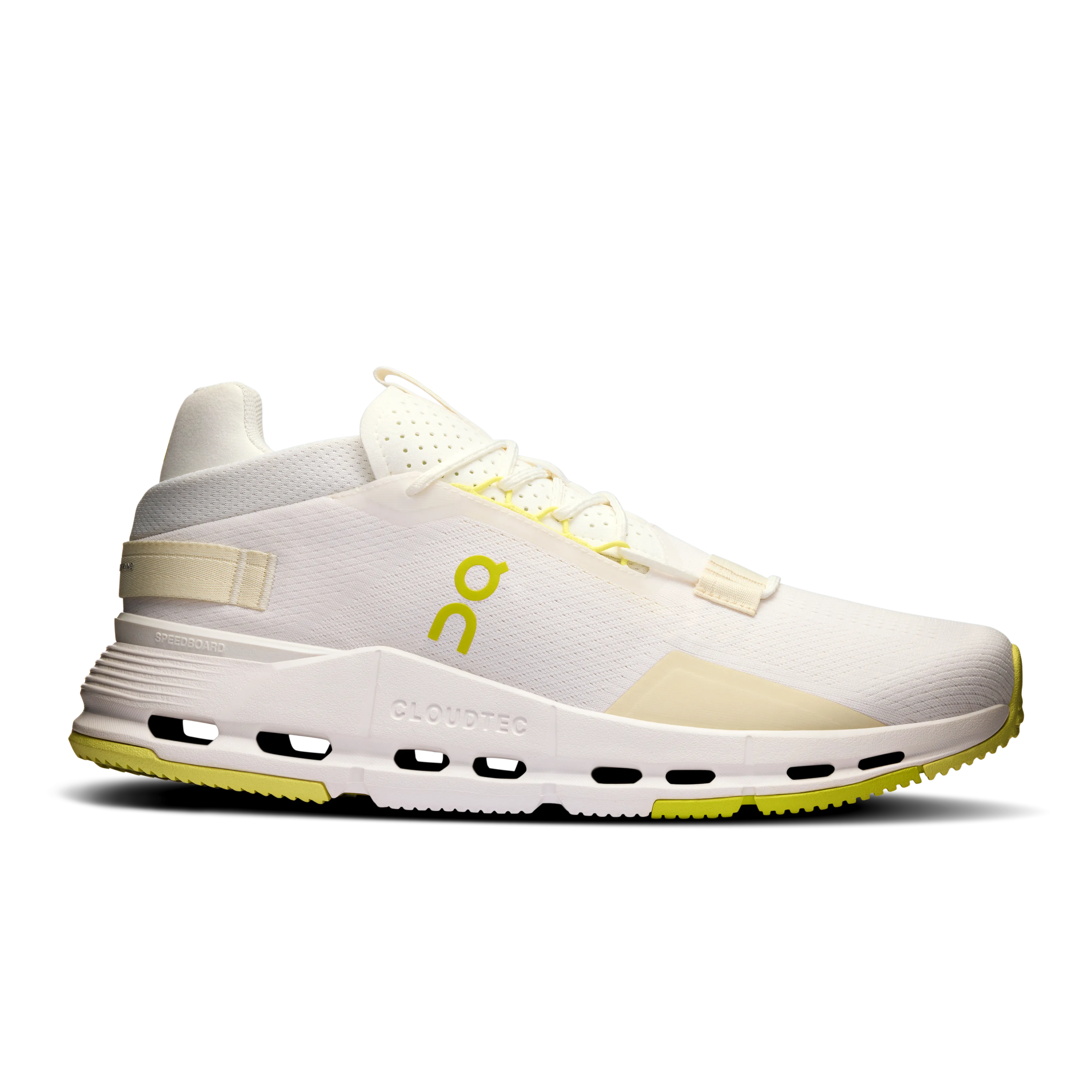 On Running Cloudnova 2 White Limelight Comfortable Responsive Midsole Hand washable