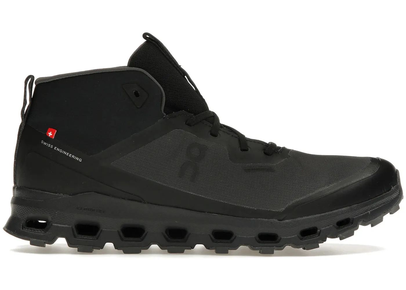 vented shoes running in a sports complex shoes On Running Cloudroam Waterproof Black Eclipse (Women'S)