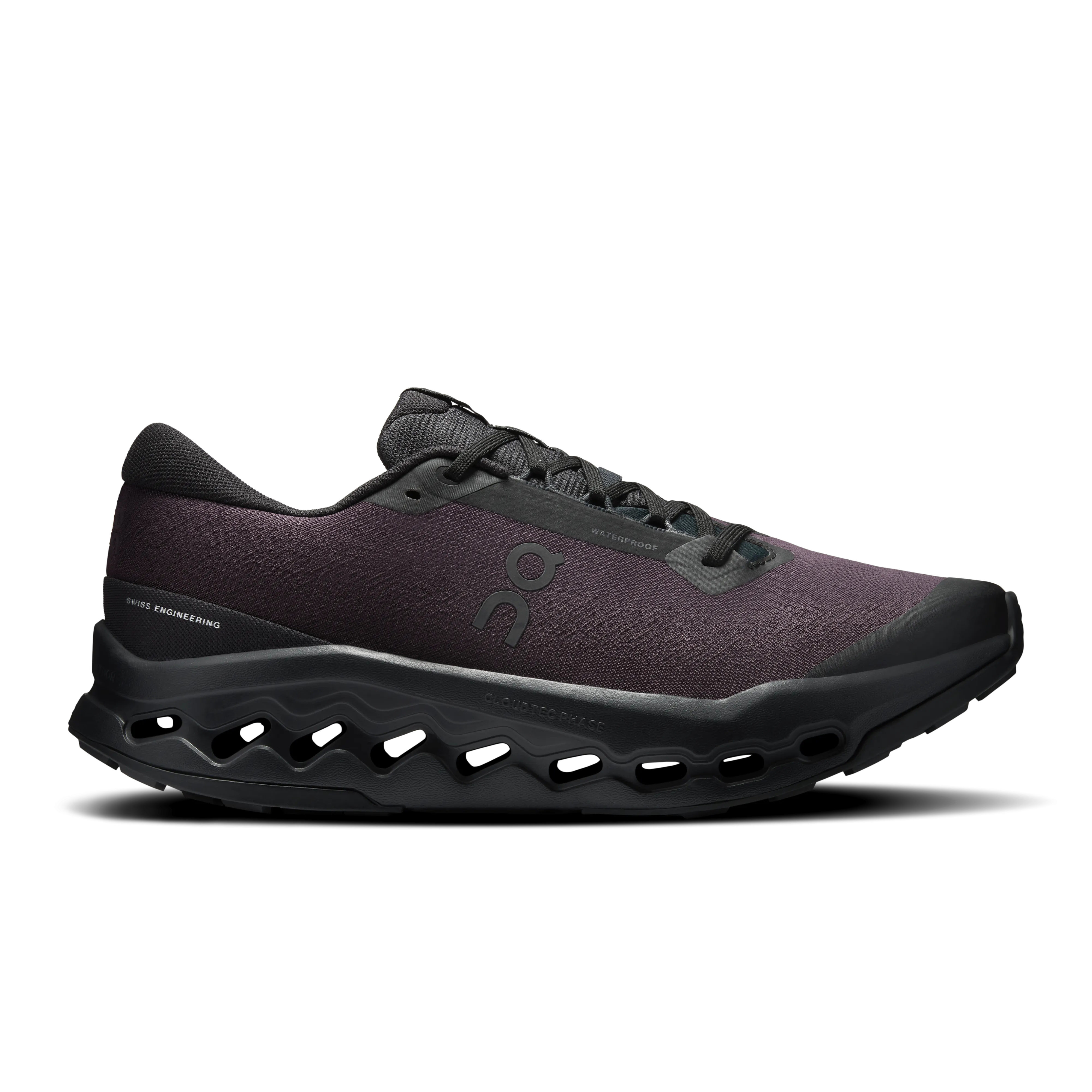 On Running Cloudsurfer Trail 2 Waterproof Black ultramarathons Vertical Cushioning