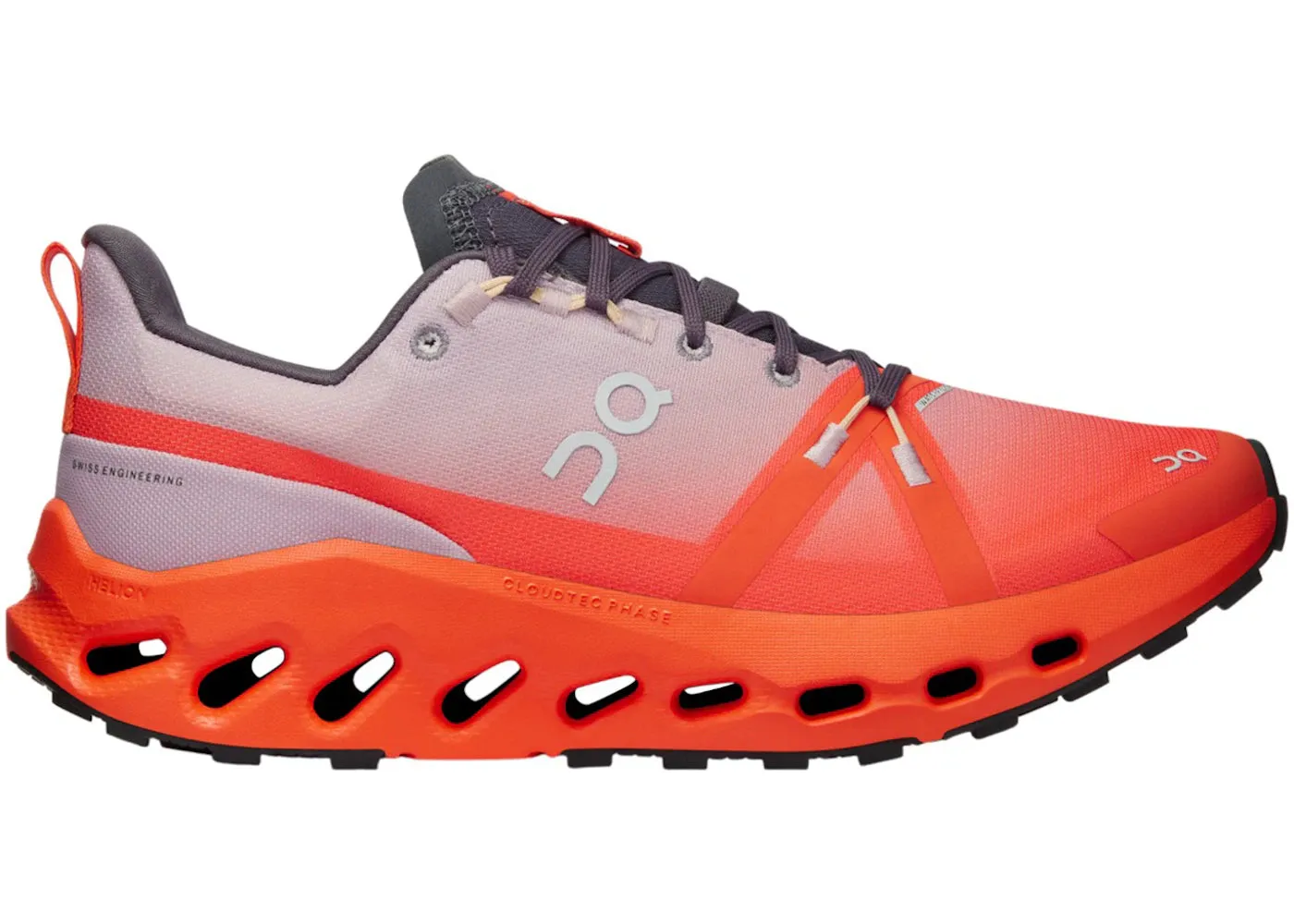 On Running Cloudsurfer Trail Waterproof Mauve Flame (Women'S) Comfort arch