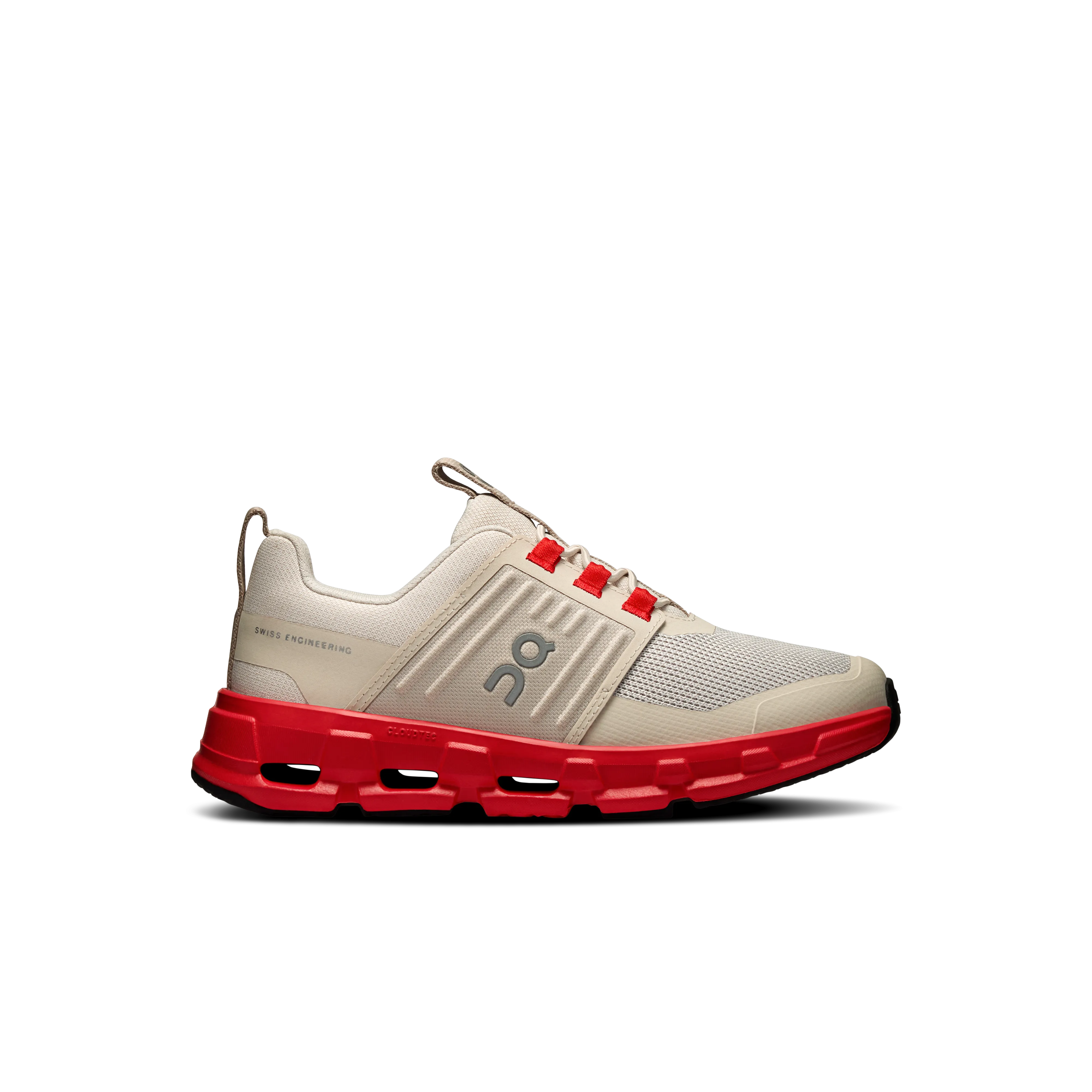 On Running Cloudswift Kids Desert Red Bounce Boost Heel Geometry